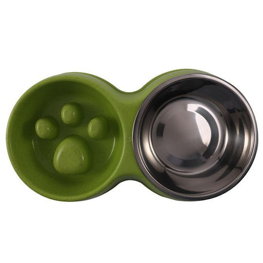 Edelstahl Schalen Futter für Hund & Katze 2x 700ml in Grün Farbe
