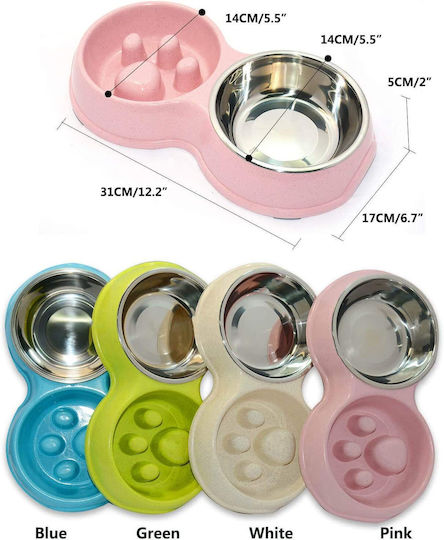 Edelstahl Schalen Futter für Hund & Katze 2x 700ml in Grün Farbe
