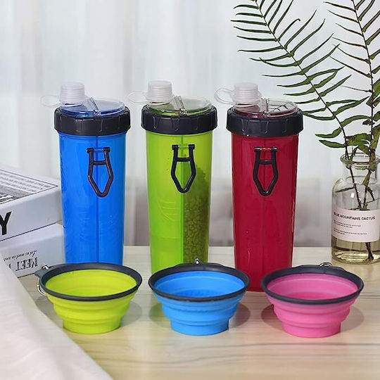 Zwei Flasche aus Silikon Futter & Wasser für Hund & Katze in Grün Farbe