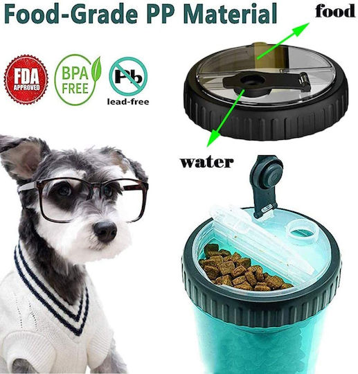 Zwei Flasche aus Silikon Futter & Wasser für Hund & Katze in Grün Farbe