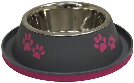 Croci Metallisch Schalen Futter & Wasser für Hund auf Basis von 800ml 25cm in Grau Farbe