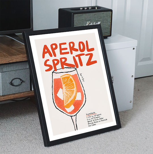 Плакат Aperol Spritz Recipe Pst25324 21см X 30см Бяла Рамка PVC