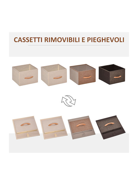 Bedroom Chest of Drawers Made of Wood & Metal Multicolour with Fabric Coating 30x29x99cm