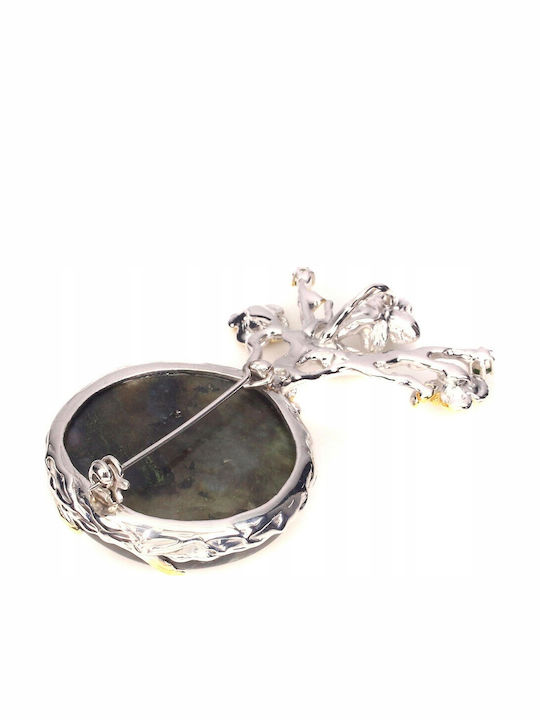 Brosa Pandantiv Labradorit 73.84ct Diopside