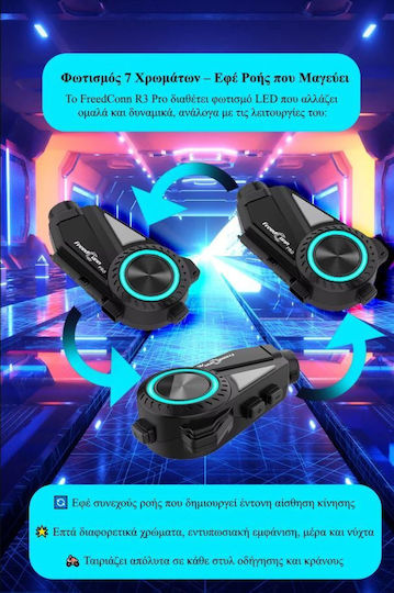 FreedConn R3 Single Motorcycle Communication for Helmet with Bluetooth & Camera