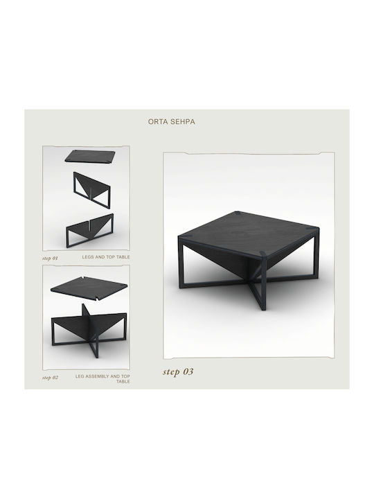 Square Central Coffee Table Prince Natural M75xP75xH40cm