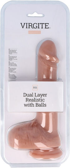 Virgite Realistic Dildo with Balls and Suction Cup Flesh 22cm