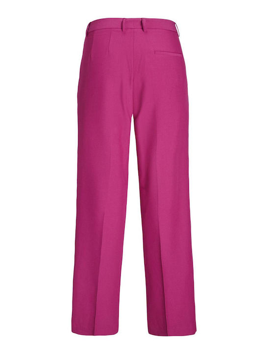 Women's High-waisted Chino Trousers Carmine Rose