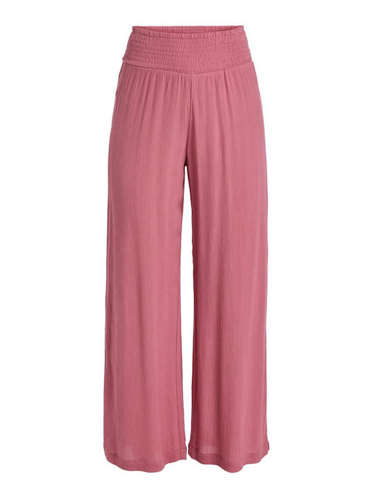 Along The Beach Women's Fabric Trousers Pink