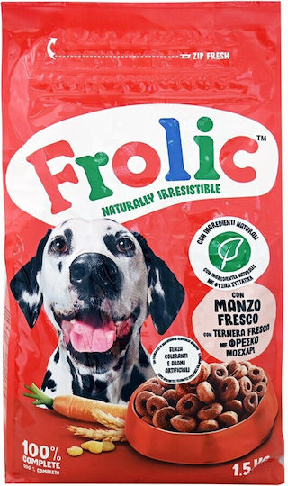 Frolic 1.5kg Trockenfutter für erwachsene Hunde mit Kalb und Gemüse