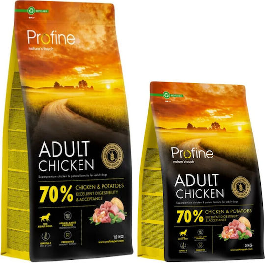 Profine 12kg Ξηρά Τροφή με Λίγα Σιτηρά για Ενήλικους Σκύλους με Κοτόπουλο