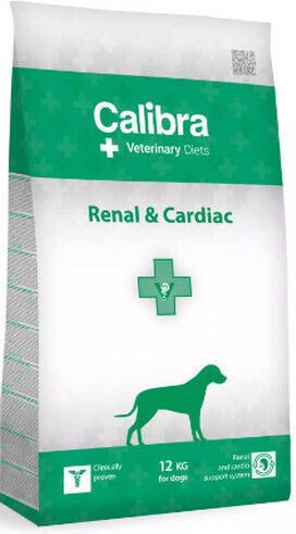 Calibra Vet Dog Renal & Cardiac 2kg Dry Food for Dogs Diet with Rice, Salmon, Liver, Tuna, Chicken and Apple