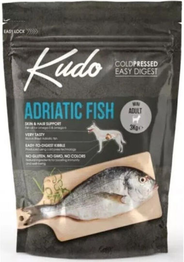 Kudo Adriatic Fish Mini Adult 3kg Trockenfutter Diät für erwachsene Hunde kleiner Rassen mit Fisch