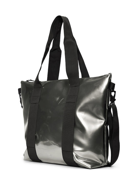 Rains Mini Tote Damenhandtasche Tote Handtasche Silber