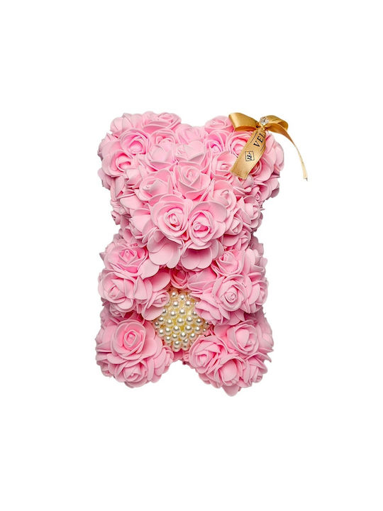 Pink Floral Teddy Bear Made Foam Roses A Pearl Heart 25 Cm Hand-decorated In A Gift Box Pink Floral Teddy Bear Made Foam Roses A Pearl Heart 25 Cm Hand-decorated In A Gift Box