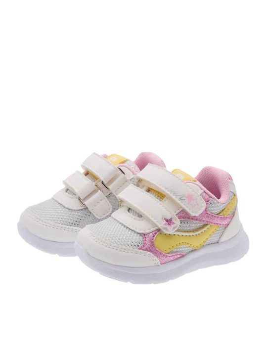 First Step Παιδικά Sneakers Ανατομικά με Σκρατς Κίτρινα