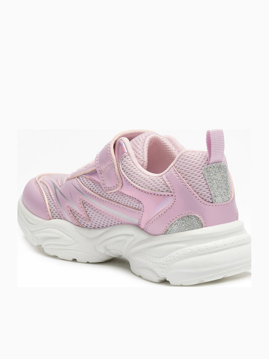Kids Sneakers with Hoop & Loop Closure Pink