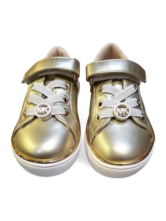 Kids Sneakers with Hoop & Loop Closure Gold