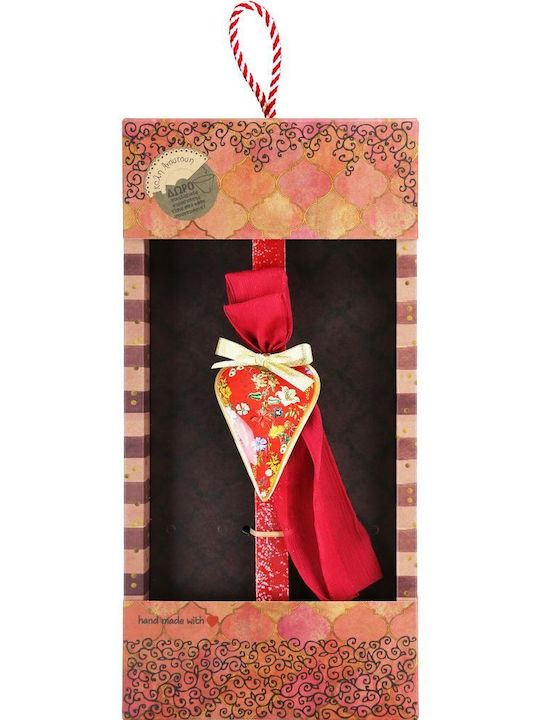 Easter Candle Round Floral Red