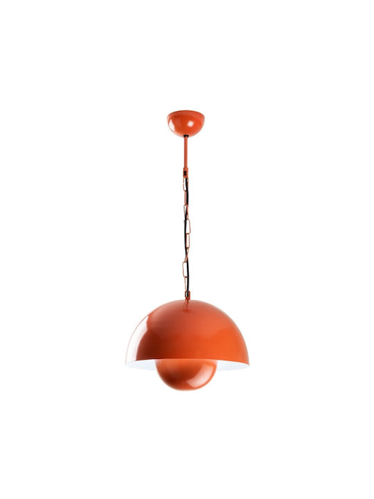 Megapap Neptun Pendant Ceiling Light Orange Bell with E27 Socket 30x30x70cm
