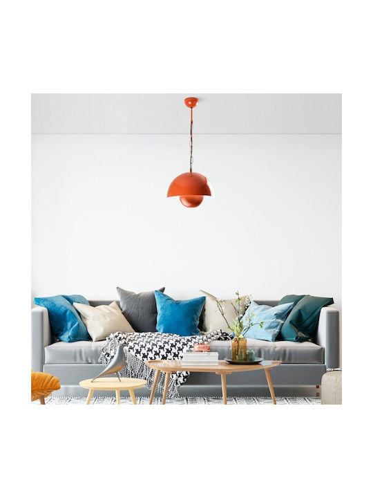 Megapap Neptun Pendant Ceiling Light Orange Bell with E27 Socket 30x30x70cm