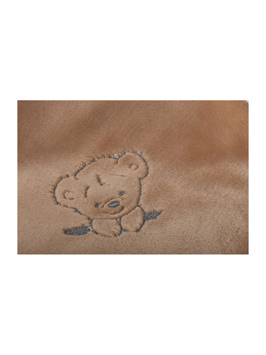 BabyMam Pătură Pepinieră Swaddling Catifea Maro cu Animal 75x100 cm