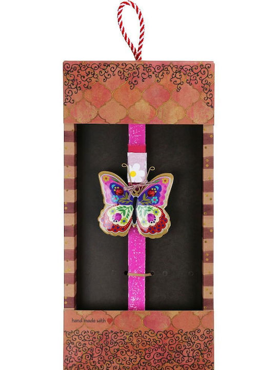 Osterkerze Schmetterling Runde Schmetterling Floral Grüne
