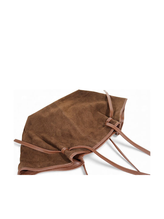 Damentasche aus Leder  Suede Braune Shopper Tasche