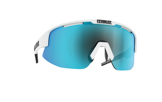 Bliz Cycling Glasses Matrix With White Frame And Mirror Dark Transparent Lenses
