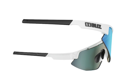 Bliz Cycling Glasses Matrix With White Frame And Mirror Dark Transparent Lenses