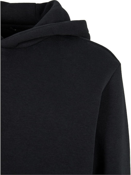 Fleece Επένδυση Παιδικό Φούτερ με Κουκούλα Black