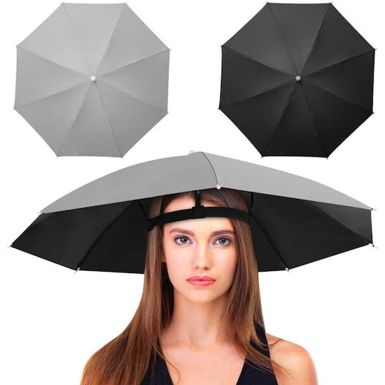 Head Umbrella Alista Home 69 Cm Diameter Elastic Headband Uv Rain Protection Gray