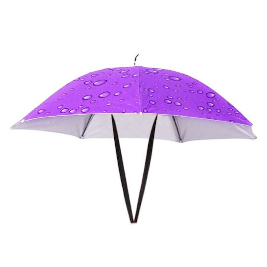 Umbrelă de Cap Alista Home Diametru 69 Cm Curea Reglabilă pentru Cap Protecție Împotriva Ploii și UV Violet
