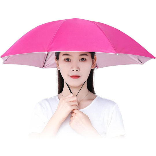 Head Umbrella Alista Home 69 Cm Diameter Adjustable Head Strap Uv Rain Protection Pink