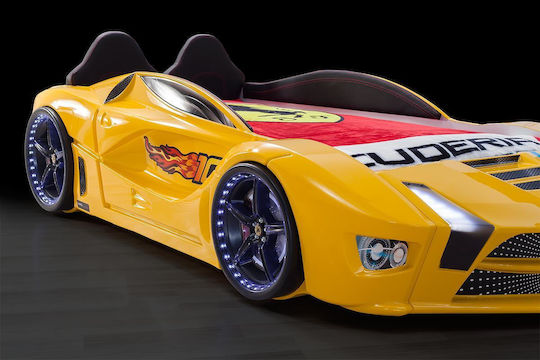Детско Легло Кола Ferrari Жълто 243x134x60см