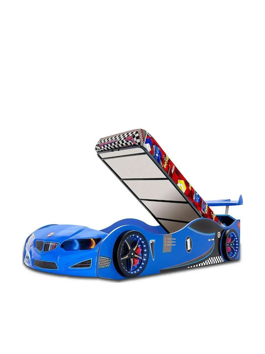Kinderbett Auto Blau Mit Stauraum 207x105x45cm
