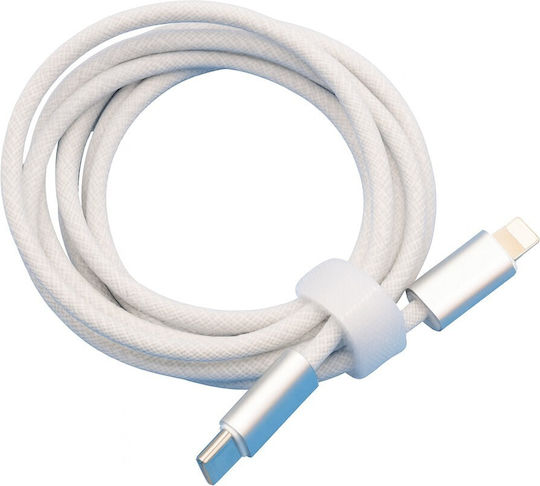 Cablu De Încărcare Rapidă Telefon Alista Home Power Delivery 27w Compatibil Iphone Texturat Nylon Împletit C La Lightning 1 M 160 Cupru Alb