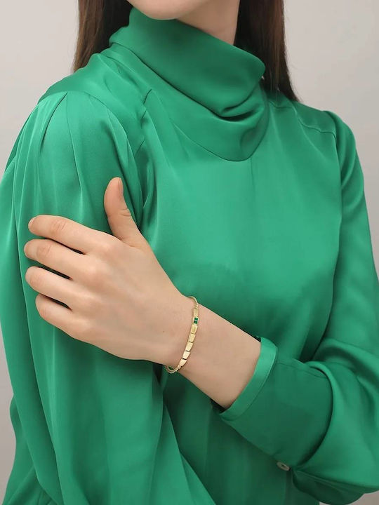 Lacoste Ανδρικό Βραχιόλι από Ανοξείδωτο Ατσάλι Επιχρυσωμένο με Ζιργκόν