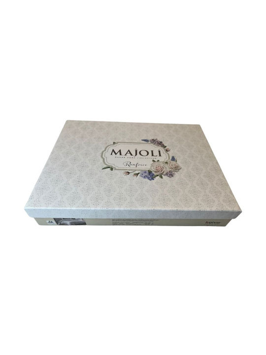 Majoli Bahar Set Huse Pentru Pilote 100% Bumbac Dublă Cu 2 Fețe De Pernă & 1 Cearceaf 200x220cm Gri