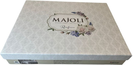 Majoli Bahar Cotton Double Duvet Cover Set With 2 Pillowcases & 1 Bed Sheet 200x220cm Green