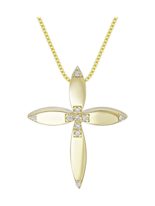 Kiriakos Gofas Women's Gold Cross 14K Double Sided Without Chain
