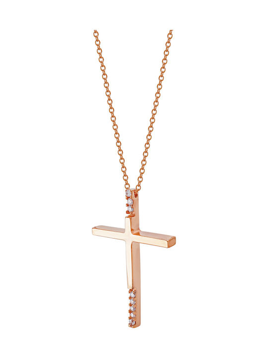 Kiriakos Gofas Crucifix Roz Aur 9K Cu Lanț