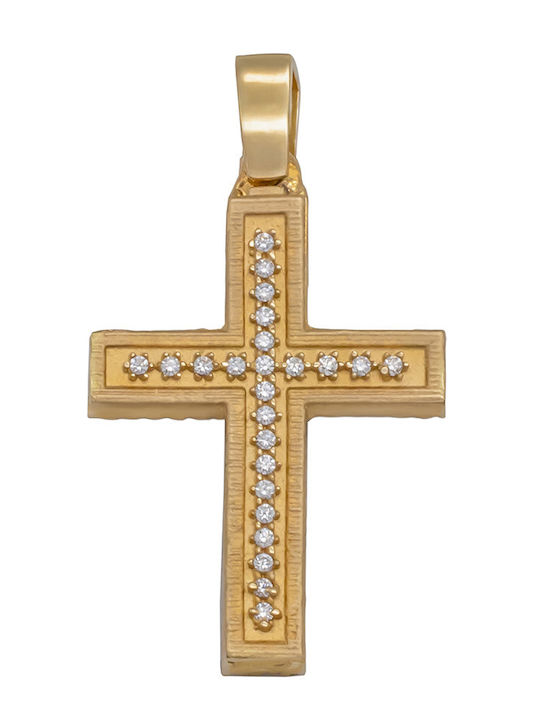 Savvas Design Χρυσός Σταυρός 14Κ Διπλής Όψης