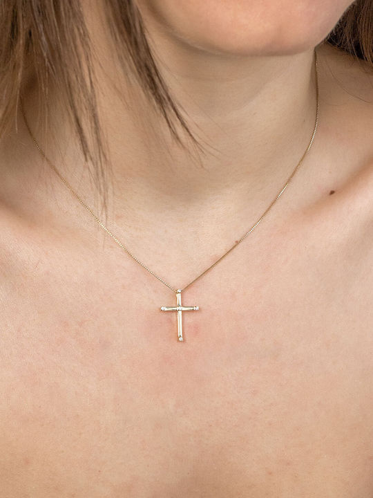 Kiriakos Gofas Women's Gold Cross 14K Double Sided Without Chain