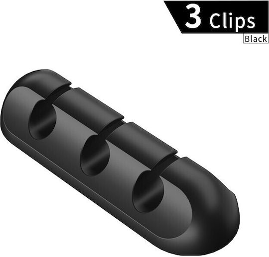 Kabelorganisator Alista Home Kabelclips Doppeltes Kleben Fixierung Silikon 3 Fächer Schwarz