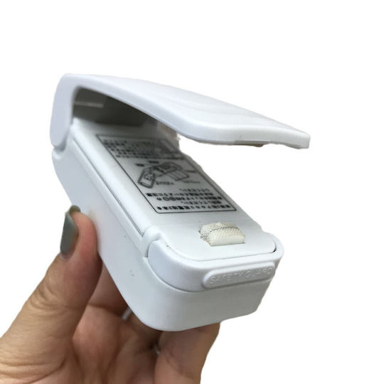 Mini Aparat de Sigilare Pungi cu Baterie Alista Home Sigilare la Cald Spate Magnetic Portabil 9.7x3 Cm Alb