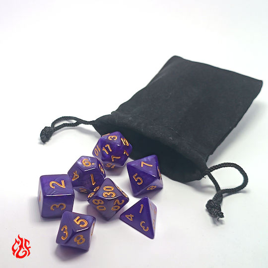 Dice Set Purple Acrylic Dice RPG Dungeons & Dragons Pathfinder Wargames