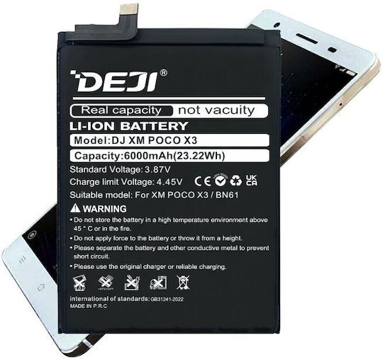 Deji Compatible Replacement Battery 6000mAh for Poco X3