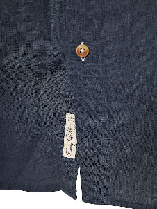 Long Sleeve Linen Shirt in Regular Fit Gray