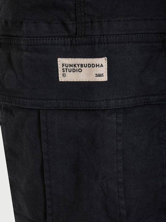 Herrenhosen Cargo Elastisch in Regulärer Passform Schwarz FBM013-002-02-Schwarz